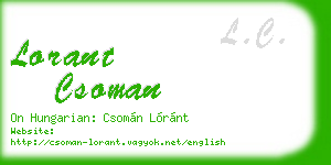 lorant csoman business card